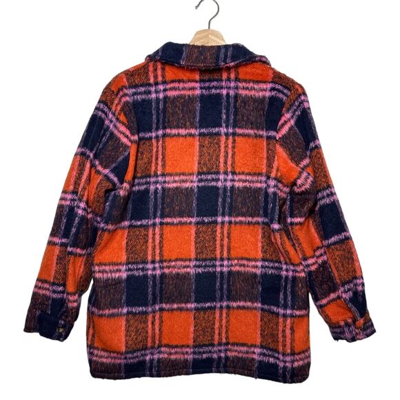 Panache Apparel Plaid Shacket Wool Blend Sz M Swiftie Life of Showgirl Oversized - Picture 7 of 12